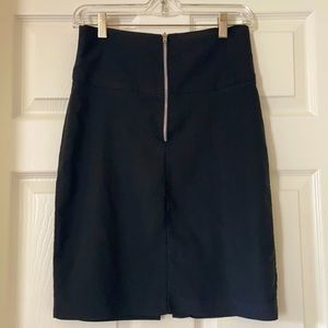 Black Zippered Pencil Skirt